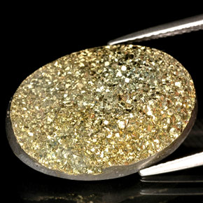 10.27캐럿 천연 멀티컬러 레인보우 파이라이트, 타원형 컷, 20.5×14.2 mm, 불투명체