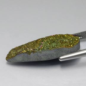 16.71캐럿 천연 다색 레인보우 파이라이트, 배 모양, 불투명체