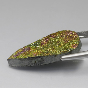 16.45캐럿 천연 멀티컬러 레인보우 파이라이트, 배 모양, 29.1×17 mm, 불투명체