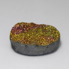 18.80캐럿 천연 멀티컬러 레인보우 파이라이트, 타원형 컷, 21.4×14.7 mm, 불투명체