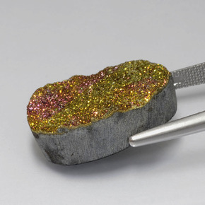 18.80캐럿 천연 멀티컬러 레인보우 파이라이트, 타원형 컷, 21.4×14.7 mm, 불투명체