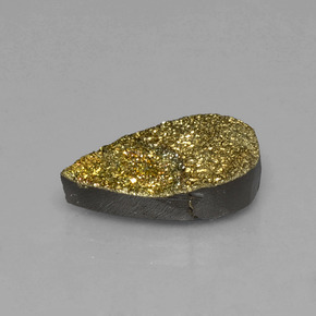 5.04캐럿 천연 다색 레인보우 파이라이트, 배 모양, 불투명체