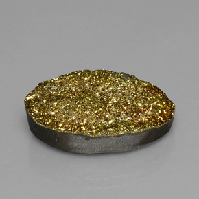17.40캐럿 천연 멀티컬러 레인보우 파이라이트, 타원형 컷, 23.3×15.8 mm, 불투명체