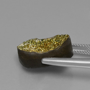 9.90캐럿 천연 다색 레인보우 파이라이트, 타원형 컷, 불투명체