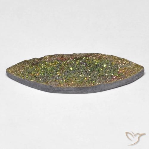 5.52캐럿 천연 멀티컬러 레인보우 파이라이트, 마퀴즈, 26×8.2 mm, 불투명체