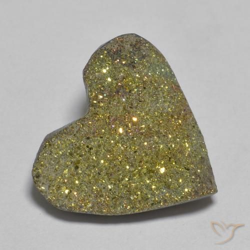 9.00ct 자연스러운 다색 레인보우 파이라이트, 마음, 불투명체