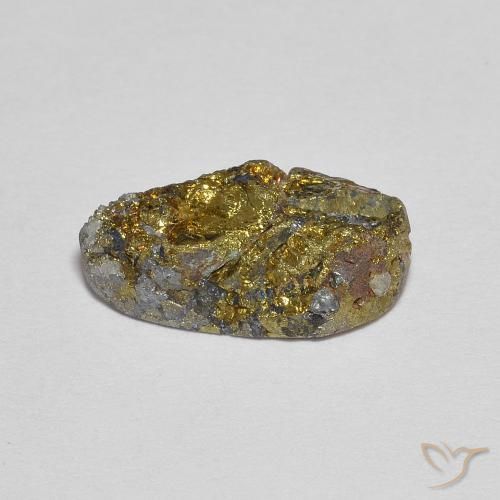 4.97캐럿 천연 멀티컬러 레인보우 파이라이트, 멋진 모양, 13.8×7.3 mm, 불투명체