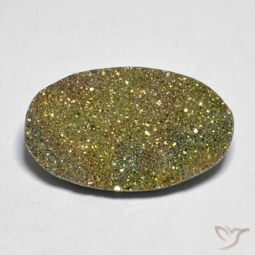 10.83ct 자연스러운 다색 레인보우 파이라이트, 타원형, 불투명체