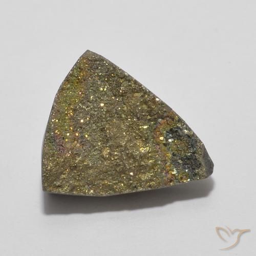 4.89ct 자연스러운 다색 레인보우 파이라이트, 일조, 불투명체