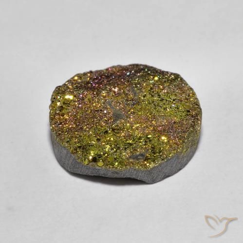 5.14캐럿 천연 멀티컬러 레인보우 파이라이트, 라운드 컷, 12.44 mm, 불투명체