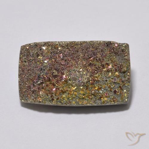 7.91ct 자연스러운 다색 레인보우 파이라이트, 바게트, 불투명체