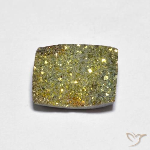 4.03캐럿 천연 멀티컬러 레인보우 파이라이트, 바게트, 11.7×9 mm, 불투명체
