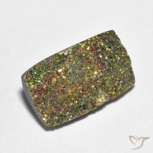 4.15캐럿 천연 멀티컬러 레인보우 파이라이트, 바게트, 13.8×8.3 mm, 불투명체