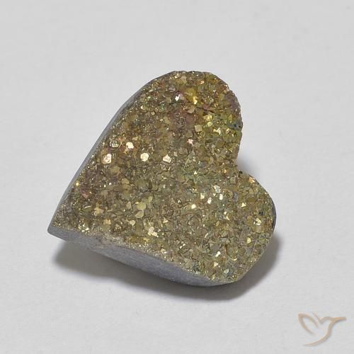 4.50ct 자연스러운 다색 레인보우 파이라이트, 마음, 불투명체