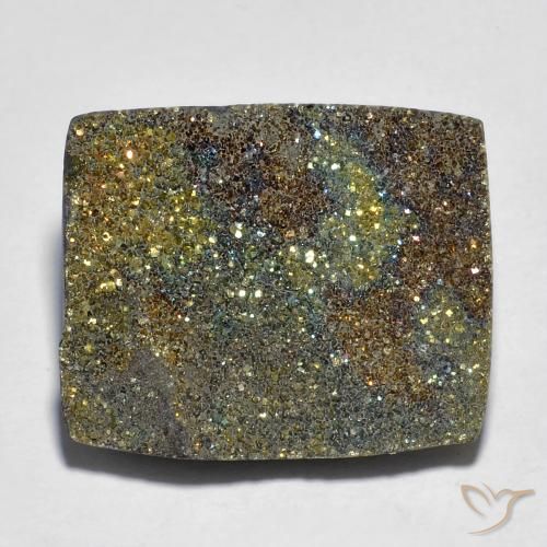 14.02ct 자연스러운 다색 레인보우 파이라이트, 바게트, 불투명체