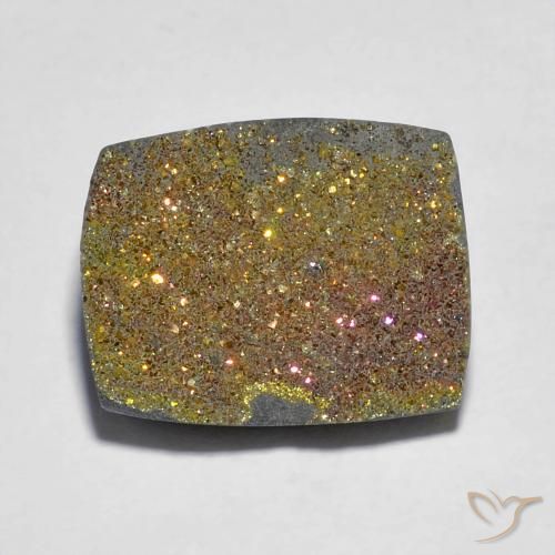 7.46ct 자연스러운 다색 레인보우 파이라이트, 바게트, 불투명체