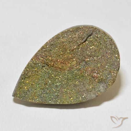 22.03ct 자연스러운 다색 레인보우 파이라이트, 배 모양, 불투명체