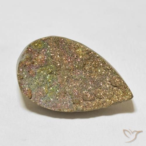 17.21ct 자연스러운 다색 레인보우 파이라이트, 배 모양, 불투명체