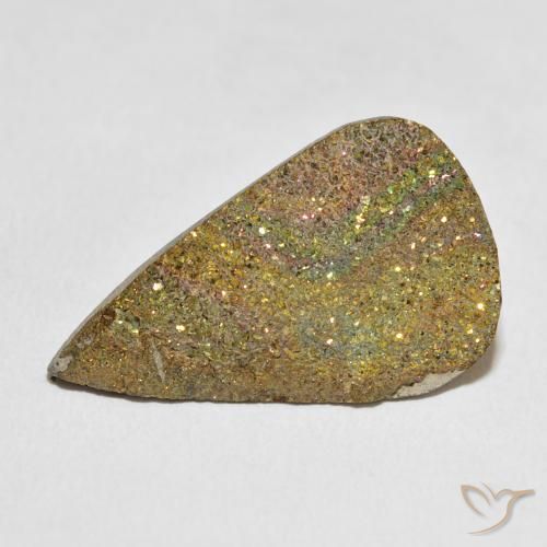 18.56ct 자연스러운 다색 레인보우 파이라이트, 배 모양, 불투명체