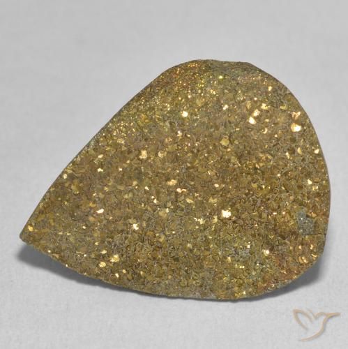 13.48ct 자연스러운 다색 레인보우 파이라이트, 배 모양, 불투명체