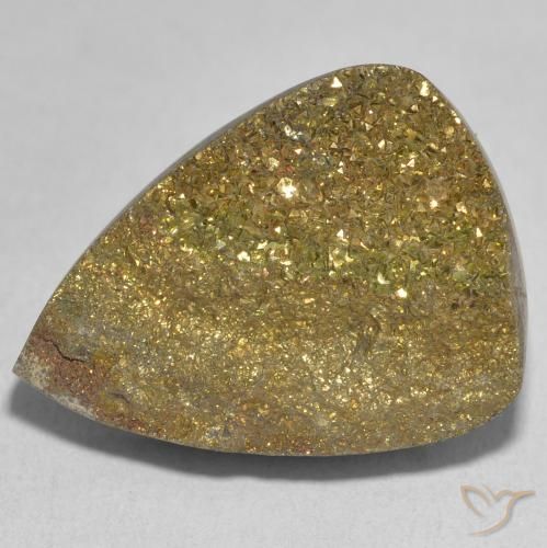 22.73ct 자연스러운 다색 레인보우 파이라이트, 배 모양, 불투명체