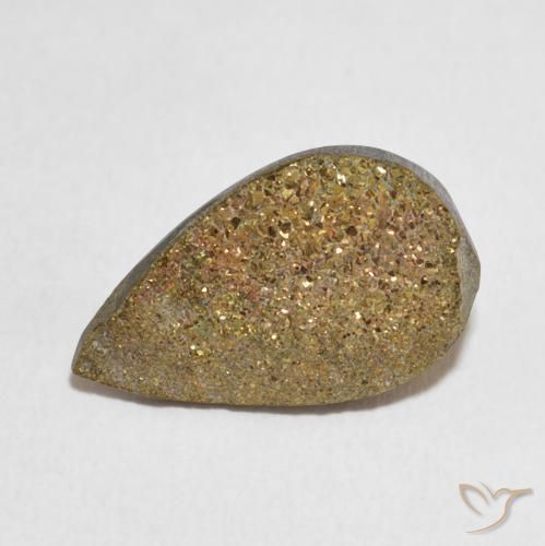 4.75ct 자연스러운 다색 레인보우 파이라이트, 배 모양, 불투명체