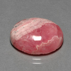 12.06캐럿 천연 멀티컬러 로도크로사이트, 타원형 컷, 16.3×12.2 mm, 불투명체