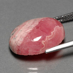 12.06캐럿 천연 멀티컬러 로도크로사이트, 타원형 컷, 16.3×12.2 mm, 불투명체