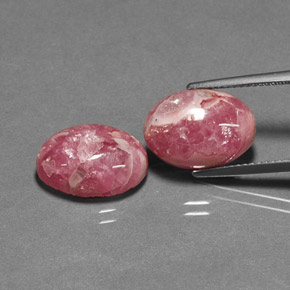 캐럿 천연 멀티컬러 로도크로사이트 보석, 타원형 컷, 14.1×10.1 mm, 불투명체