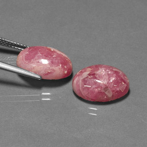 캐럿 천연 멀티컬러 로도크로사이트 보석, 타원형 컷, 14.1×10.1 mm, 불투명체