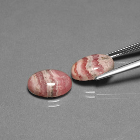 캐럿 천연 다색 로도크로사이트 보석, 타원형 컷, 불투명체