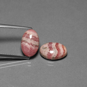 캐럿 천연 다색 로도크로사이트 보석, 타원형 컷, 불투명체