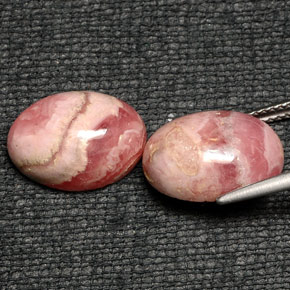 캐럿 천연 다색 로도크로사이트 보석, 타원형 컷, 불투명체