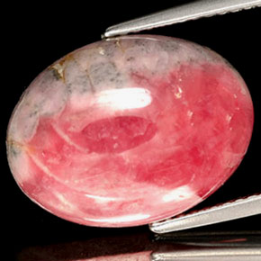 12.48캐럿 천연 멀티컬러 로도크로사이트, 타원형 컷, 16.3×12.2 mm, 불투명체