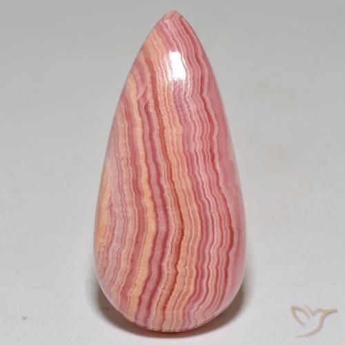 31.44ct 자연스러운 다색 로도크로사이트, 배 모양, 불투명체