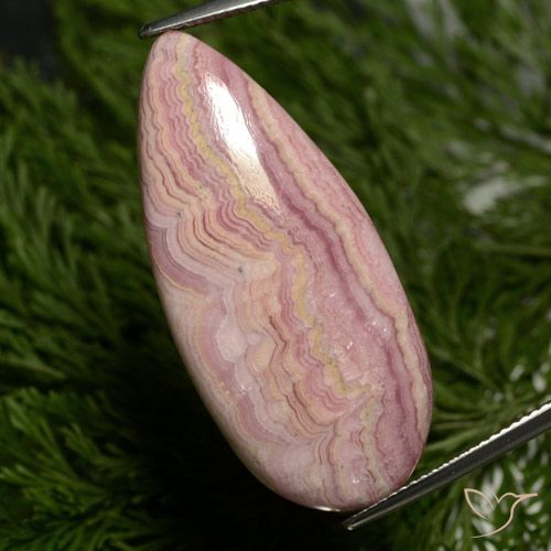 29.29ct 자연스러운 다색 로도크로사이트, 배 모양, 불투명체