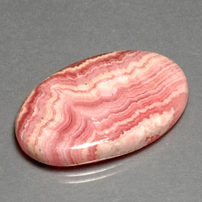 30.35캐럿 천연 멀티컬러 로도크로사이트, 타원형 컷, 30.4×18.8 mm, 불투명체