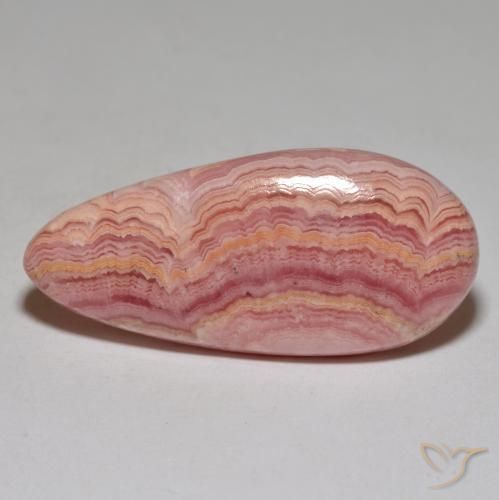 29.20ct 자연스러운 다색 로도크로사이트, 배 모양, 불투명체