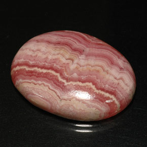 36.43캐럿 천연 멀티컬러 로도크로사이트, 타원형 컷, 22.8×21 mm, 불투명체