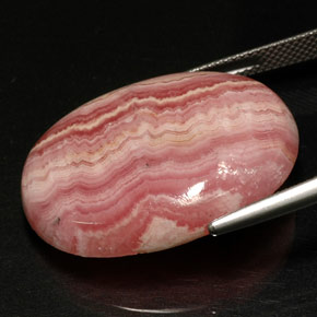 36.43캐럿 천연 멀티컬러 로도크로사이트, 타원형 컷, 22.8×21 mm, 불투명체