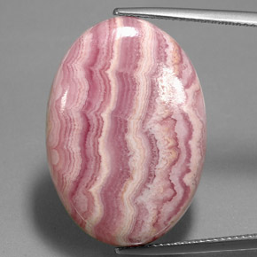 35.26캐럿 천연 멀티컬러 로도크로사이트, 타원형 컷, 27.7×19.6 mm, 불투명체