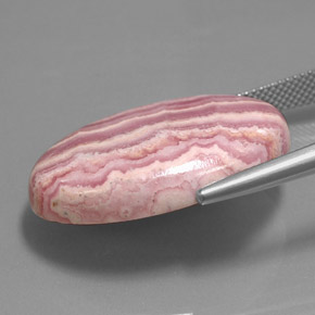 35.26캐럿 천연 멀티컬러 로도크로사이트, 타원형 컷, 27.7×19.6 mm, 불투명체