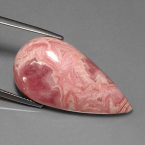 29.58캐럿 천연 멀티컬러 로도크로사이트, 배 모양, 31.3×16.5 mm, 불투명체