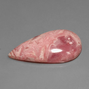 29.58캐럿 천연 멀티컬러 로도크로사이트, 배 모양, 31.3×16.5 mm, 불투명체