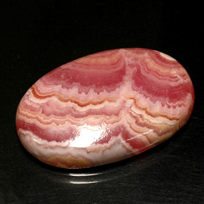 32.96캐럿 천연 멀티컬러 로도크로사이트, 타원형 컷, 28.4×19.1 mm, 불투명체