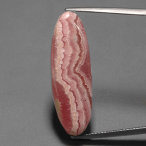 22.24캐럿 천연 멀티컬러 로도크로사이트, 타원형 컷, 31.4×10.5 mm, 불투명체