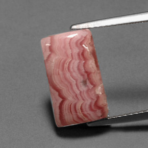 6.37캐럿 천연 멀티컬러 로도크로사이트, 바게트, 14×8.4 mm, 불투명체