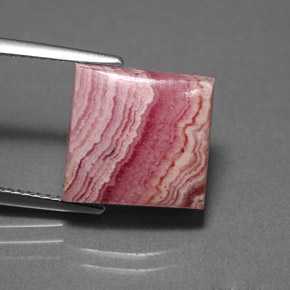 10.68캐럿 천연 멀티컬러 로도크로사이트, 스퀘어, 12.4×11.7 mm, 불투명체