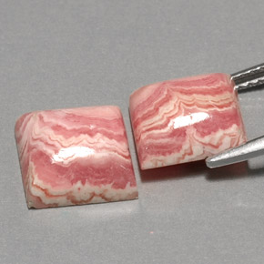 캐럿 천연 멀티컬러 로도크로사이트 보석, 스퀘어, 9.2×9.2 mm, 불투명체