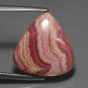 13.15캐럿 천연 멀티컬러 로도크로사이트, 배 모양, 17.6×16.7 mm, 불투명체